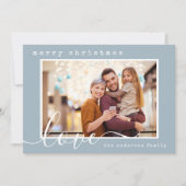 Cartes Pour Fêtes Annuelles Script moderne Famille Photo Noël (Devant)