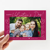 Cartes Pour Fêtes Annuelles Script moderne Fuchsia Saint-Valentin Photo