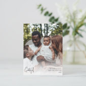 Cartes Pour Fêtes Annuelles Script moderne Grateful Pleine photo verticale (Debout devant)