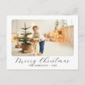 Cartes Pour Fêtes Annuelles Script moderne Joyeuse photo de Noël (Devant)