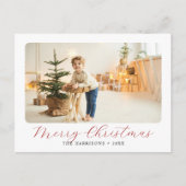 Cartes Pour Fêtes Annuelles Script moderne Joyeuse photo de Noël (Devant)