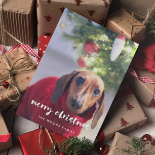 Cartes Pour Fêtes Annuelles Script moderne Joyeuse photo de Noël