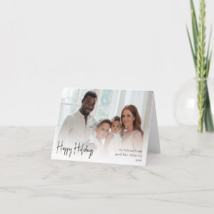 Cartes Pour Fêtes Annuelles Script moderne Joyeuses vacances pliées pleine pho