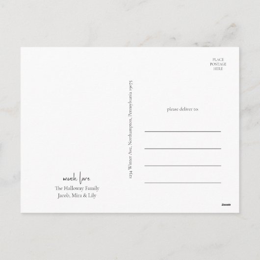 Cartes Pour Fêtes Annuelles Script moderne Joyeux jours fériés Vertical Photo (Dos)