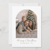 Cartes Pour Fêtes Annuelles Script moderne Joyeux Noël Arche de famille Photo (Devant)