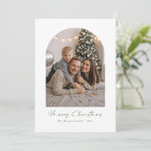 Cartes Pour Fêtes Annuelles Script moderne Joyeux Noël Arche de famille Photo (Debout devant)