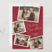 Cartes Pour Fêtes Annuelles Script moderne Joyeux Noël Photo Collage (Devant)