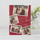 Cartes Pour Fêtes Annuelles Script moderne Joyeux Noël Photo Collage (Debout devant)