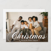 Cartes Pour Fêtes Annuelles Script moderne Joyeux Noël Photo & Message (Devant / Derrière)