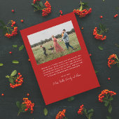 Cartes Pour Fêtes Annuelles Script moderne Joyeux Noël Simple Photo