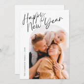 Cartes Pour Fêtes Annuelles Script moderne Joyeux Nouvel An Arc 2 photo (Devant / Derrière)
