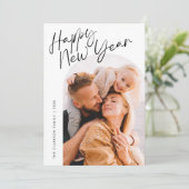 Cartes Pour Fêtes Annuelles Script moderne Joyeux Nouvel An Arc 2 photo (Debout devant)