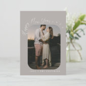 Cartes Pour Fêtes Annuelles Script moderne Joyeux photo du Nouvel An (Debout devant)