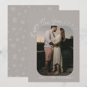 Cartes Pour Fêtes Annuelles Script moderne Joyeux photo du Nouvel An