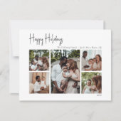 Cartes Pour Fêtes Annuelles Script moderne Joyeux vacances Cinq photos (Devant)