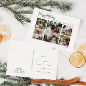 Cartes Pour Fêtes Annuelles Script moderne Joyeux vacances Cinq photos