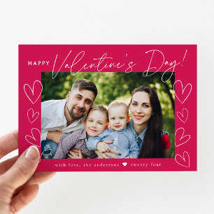 Cartes Pour Fêtes Annuelles Script moderne Magenta Saint Valentin Photo