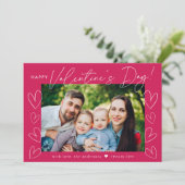 Cartes Pour Fêtes Annuelles Script moderne Magenta Saint Valentin Photo (Debout devant)