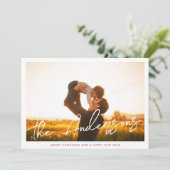 Cartes Pour Fêtes Annuelles Script moderne | MERRY CHRISTMAS 2 Photo (Debout devant)