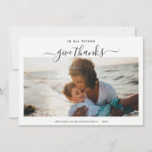 Cartes Pour Fêtes Annuelles Script Moderne Minimaliste | Photo Simple et Branc (Devant)