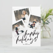 Cartes Pour Fêtes Annuelles script moderne multi photo collage brosse heureux (Debout devant)