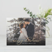 Cartes Pour Fêtes Annuelles Script moderne Noël Arbre 2 Photo Noël (Debout devant)