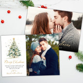 Cartes Pour Fêtes Annuelles Script moderne Noël Arbre 2 Photo Noël