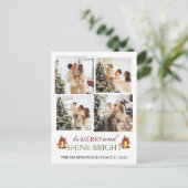 Cartes Pour Fêtes Annuelles Script moderne Noël Famille Photo Collage (Debout devant)