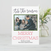 Cartes Pour Fêtes Annuelles Script moderne Noël photo année d'examen (Debout devant)