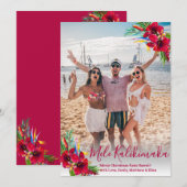 Cartes Pour Fêtes Annuelles Script moderne Photo Mele Kalikimaka Noël (Devant / Derrière)