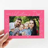 Cartes Pour Fêtes Annuelles Script moderne Pink Saint Valentin photo