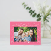Cartes Pour Fêtes Annuelles Script moderne Pink Saint Valentin photo (Debout devant)