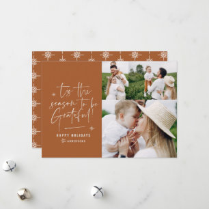 Cartes Pour Fêtes Annuelles Script moderne reconnaissance photo vacances