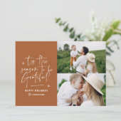 Cartes Pour Fêtes Annuelles Script moderne reconnaissance photo vacances (Debout devant)