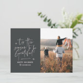 Cartes Pour Fêtes Annuelles Script moderne reconnaissance photo vacances (Debout devant)