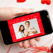 Cartes Pour Fêtes Annuelles Script moderne Red Valentine's Day Photo
