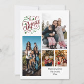 Cartes Pour Fêtes Annuelles Script moderne REJOICE 4 Photo Collage Noël (Devant)