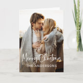 Cartes Pour Fêtes Annuelles Script moderne simple et photo | Joyeux Noël (Devant)