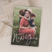 Cartes Pour Fêtes Annuelles Script moderne Simple Photo Nouvel An