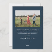 Cartes Pour Fêtes Annuelles Script moderne Simple Photo Nouvel An (Dos)