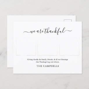 Cartes Pour Fêtes Annuelles Script moderne Thanksgiving Photo