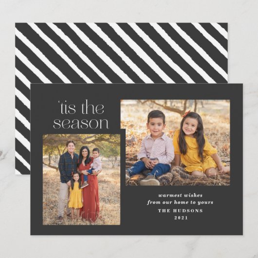 Cartes Pour Fêtes Annuelles Script Moderne Tis Season Calligraphie Photo (Devant / Derrière)