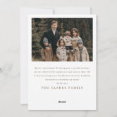 Cartes Pour Fêtes Annuelles Script moderne Vertical Deux Photo Famille Noël (Dos)