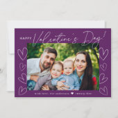 Cartes Pour Fêtes Annuelles Script moderne violet photo de la Saint Valentin (Devant)