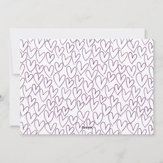 Cartes Pour Fêtes Annuelles Script moderne violet photo de la Saint Valentin (Dos)