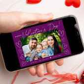 Cartes Pour Fêtes Annuelles Script moderne violet photo de la Saint Valentin