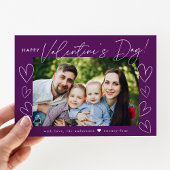 Cartes Pour Fêtes Annuelles Script moderne violet photo de la Saint Valentin