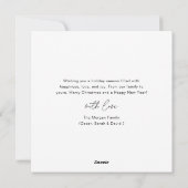 Cartes Pour Fêtes Annuelles Script Noël 4 Famille Photo Plage nautique (Dos)