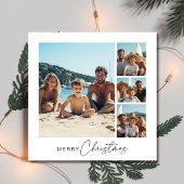 Cartes Pour Fêtes Annuelles Script Noël 4 Famille Photo Plage nautique