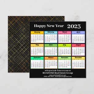 Cartes Pour Fêtes Annuelles Script Or moderne 2023 sur le calendrier des affai